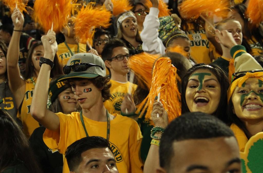 Tracy High Bulldogs show their spirit at the Cross-Town Classic game.