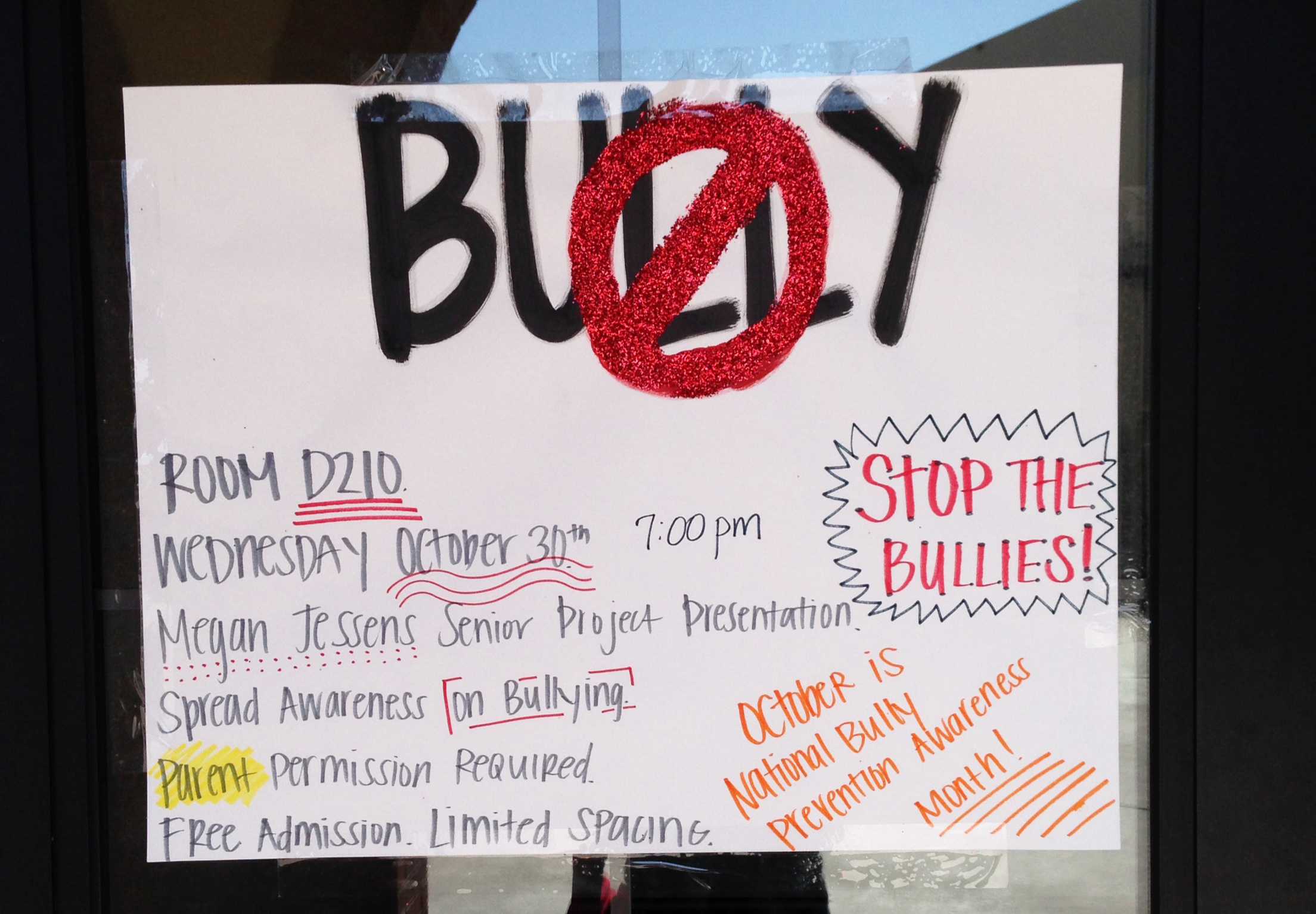Posters around Tracy High promotes Anti-Bullying