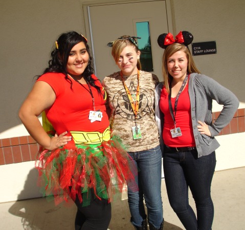 Students dress up to celebrate Halloween. 