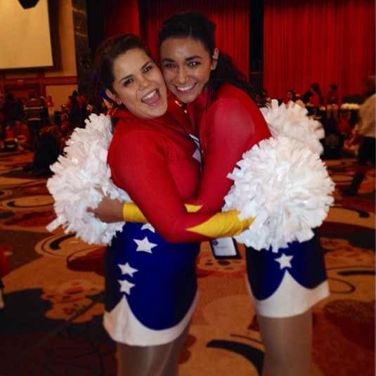 Melissa Clark and Brianna Hernandez prepare for their debut in the 2013 Macys Thanksgiving Day Parade.