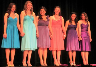 Last years contestants wait for the announcement of the Distinguished young Women of Tracy winner in April of 2013.