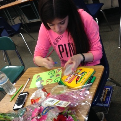 senior Rachael Rodrigues gets creative with her valentines gift