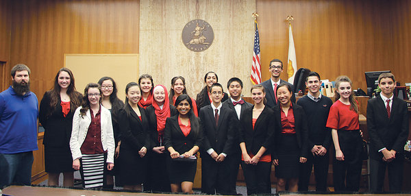 Tracy Highs mock trial team poses after earning second place at county competition. 