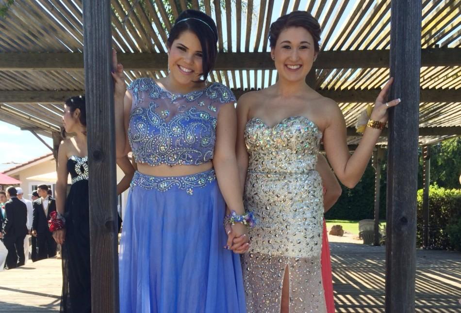 Melissa Clark and Hunter Lew look fabulous in their sparkly dresses for their senior prom.