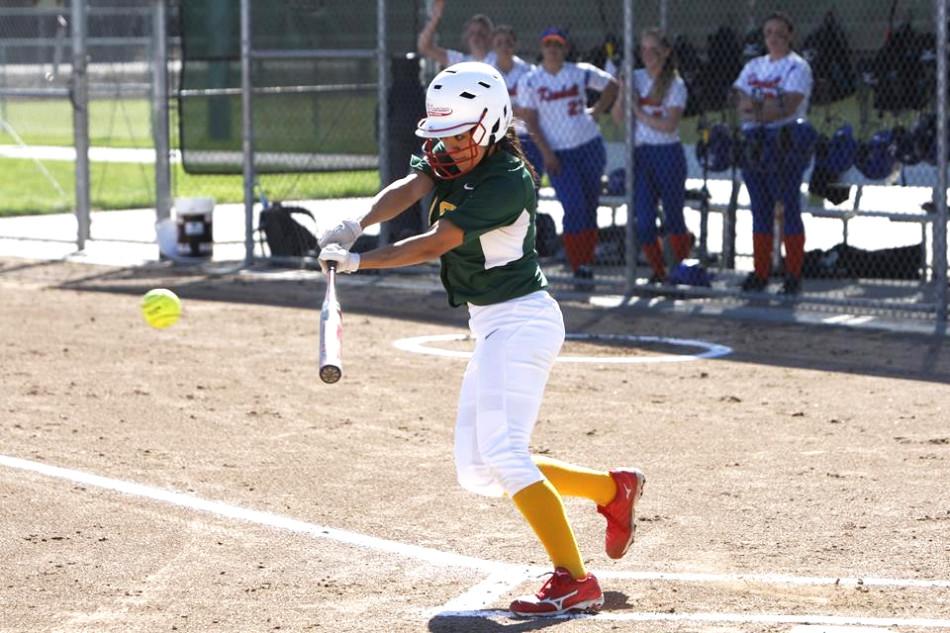 Ellie Fisher is up for bat against Kimball of Tracy. 