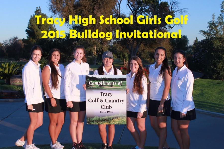 Girls golf represents Tracy High School at the 2015 Bulldog Invitational