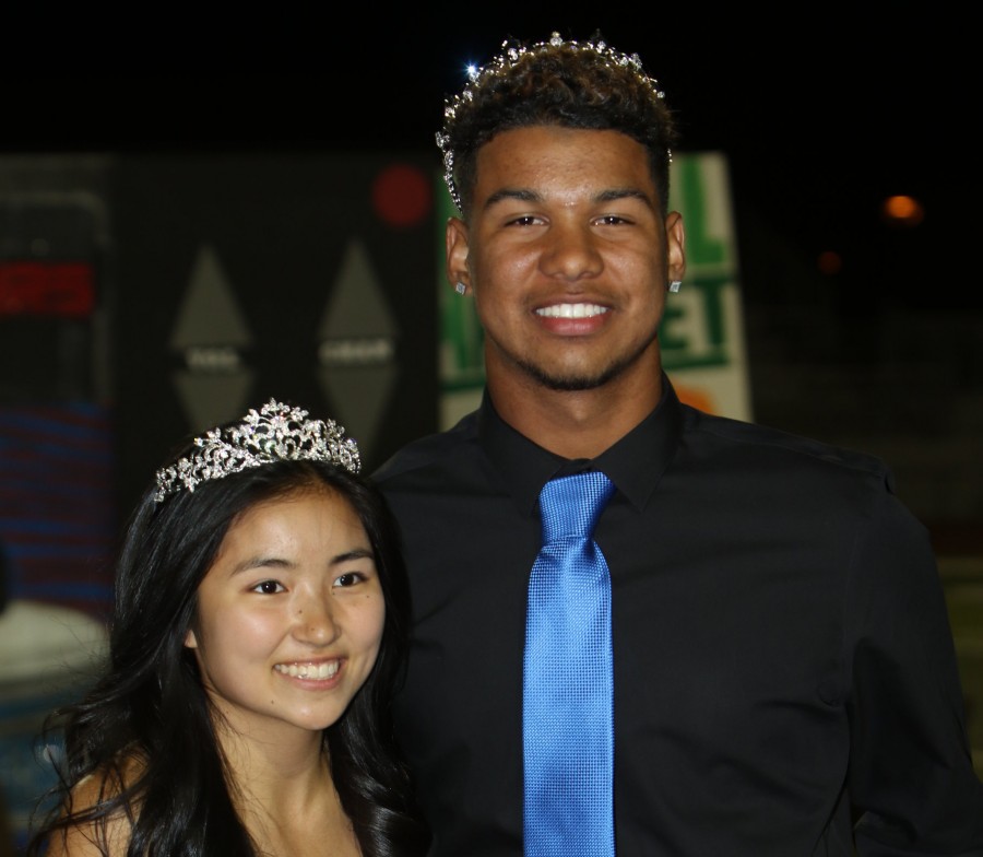 Homecoming king Nate Turner and queen Mikaela Mizuno.