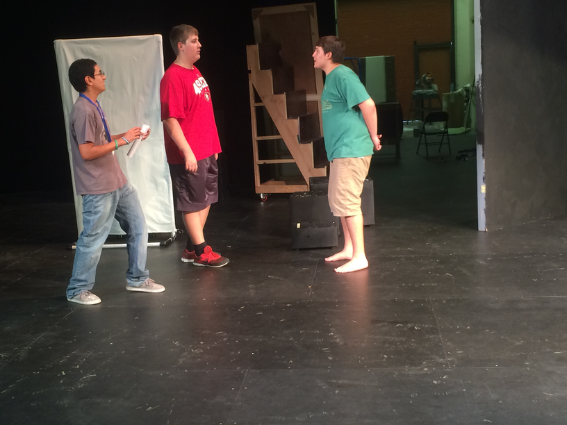 Drama students rehearse in the Emma Bumgardner theater after school.