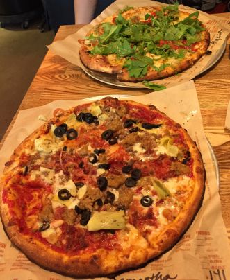 Two sample pizzas from Blaze Pizza.